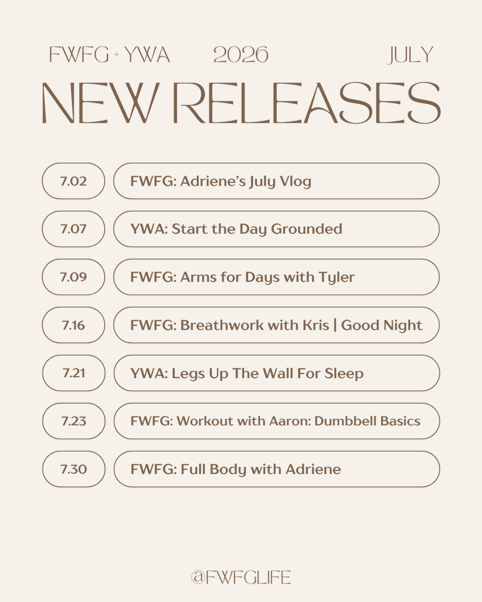 yogawithadriene's tweet photo. New releases for July are in! What are you most looking forward to this month?

Whether you are exploring free practices on Yoga with Adriene or you are tuning into the EMPOWER challenge with us, we are so grateful you are here. 🤎 https://t.co/p19K5T3W8x