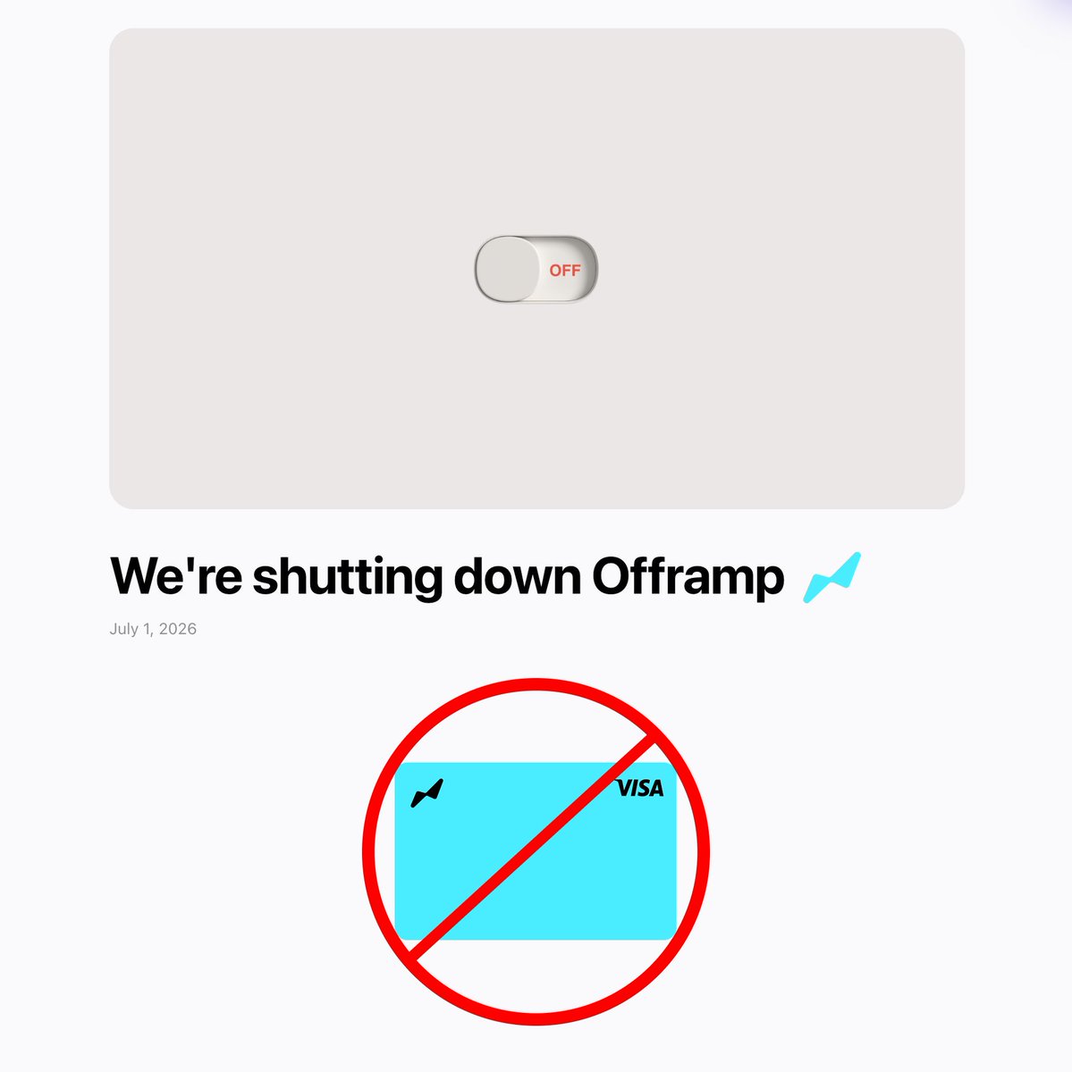 SantinoMiele's tweet photo. Offramp shut down. Before we join the noise of "another crypto card that didn't make it," let's try to understand what really happened, and above all, what alternatives are still on the table today.

SPOILER ALERT: there's a list of crypto cards just as good or better than the one we just lost, and we'll get to it below. First, some context.

In markets like ours (Argentina, Bolivia, and other developing economies), crypto cards aren't a "nice to have." They solve three things traditional banking doesn't: exchange controls, tax pressure, and ridiculous fees for international transactions. The demand is there. The problem was never the demand.

The problem is something else, and it's more uncomfortable to say: many of these crypto neobanks and fintechs are failing to build a real comparative advantage against the rest.

And don't get me wrong, I love @OfframpXYZ. I've been using it practically since its launch, and I even have it set up to pay for my next Airbnb in Spain. The team is incredible, I had the chance to work with them last year, and I'm sure they'll surprise us with a new project soon.

But, since they all end up offering practically the same product at the beginning, they compete with the only hammer they have on hand (which is the same one that ends up hitting them over the head):

They burn funds to acquire users fast, show aggressive growth metrics, and reach the next investment round.

But that user base they "buy" through rewards isn't loyal, it's mercenary, and jumps to the next card as soon as someone offers half a point more in cashback. They never reach true product-market fit. They never build an active and sustainable base upon which to add features, iterate the product, and keep growing. And when the capital runs out, the music stops.

A caveat: cashback in itself isn't a bad strategy. It's a valid and very powerful tool to bootstrap a user base from scratch.

The key is knowing how to execute it and knowing when to exit it.

@ripioapp, @lemonapp_ar and @belo_app are the best local examples: they used aggressive cashback when they needed it, built a base with it, and when the numbers stopped adding up, they knew how to pivot toward their true added value, custody, on/off-ramps, local integrations, product ecosystem, and keep growing from there. That transition is what's truly difficult. Many don't make it. And that is the chapter where @OfframpXYZ is the latest entry.

Now, as promised: what alternatives are out there today, and what is each one building that's worth looking at.

Infra → @raincards isn't a card; it's the on-chain infrastructure that several of the best products in the market run on. If you like a card, chances are it runs on Rain. The least visible but most important player in the equation.

Ecosystems → @avax has been gaining traction fast in Latam with the Avalanche Card, leveraged by the entire AVAX community in the region. In the same league, @gnosis_ is pushing hard with @gnosispay, taking a different approach: European rails + self-custody and an "on-chain bank account" thesis that strongly differentiates it from the rest of the pack.

Native On-chain → @Exa_App on-chain, very fresh, aiming hard at the Argentine market. It recently launched its international card. It doesn't compete on cashback; it competes on product and the ability to get financing and buy in installments thanks to the infrastructure of its DeFi protocol (@ExactlyProtocol) . Along the same lines, the @MetaMask Card targets the user who doesn't want to deposit funds in a fintech and prefers to maintain self-custody + payments in the same wallet. Same underlying thesis: the advantage isn't in the reward, it's in the control.

Fintech + Crypto → @belo_app also launched an international card recently, leveraged on the fintech stack it already had. Advantage: real banking rails behind it, so it doesn't just rely on the crypto narrative. @TakenosApp is a solid option with history in the region.

And I'll add the list @AriEiberman shared today, because it covers well what's coming next: @minipay, @Plasma, @ether_fi, and soon @joinpeanut and @PulsarMoneyApp.

My take: those who survive this bloody market won't be the ones offering the most cashback. They will be the ones relying on defensible infra, the ones combining self-custody with fintech UX, and the ones who find a niche, geographical, type of user, or use-case, and truly defend it. The rest will just keep burning runway until the end.

👉 Would you like to learn more about the region's payment ecosystem, the intersection of traditional banking and blockchain-based solutions, how fintechs and neobanks are revolutionizing the industry, and hear from top leaders all in one place?

Join us this August 20th and 21st at the LATAM Digital Assets Conference in Buenos Aires, the institutional conference on tokenization, stablecoins, payments, and blockchain organized by @crecimientoar 

Link to get your tickets in the next tweet 👇