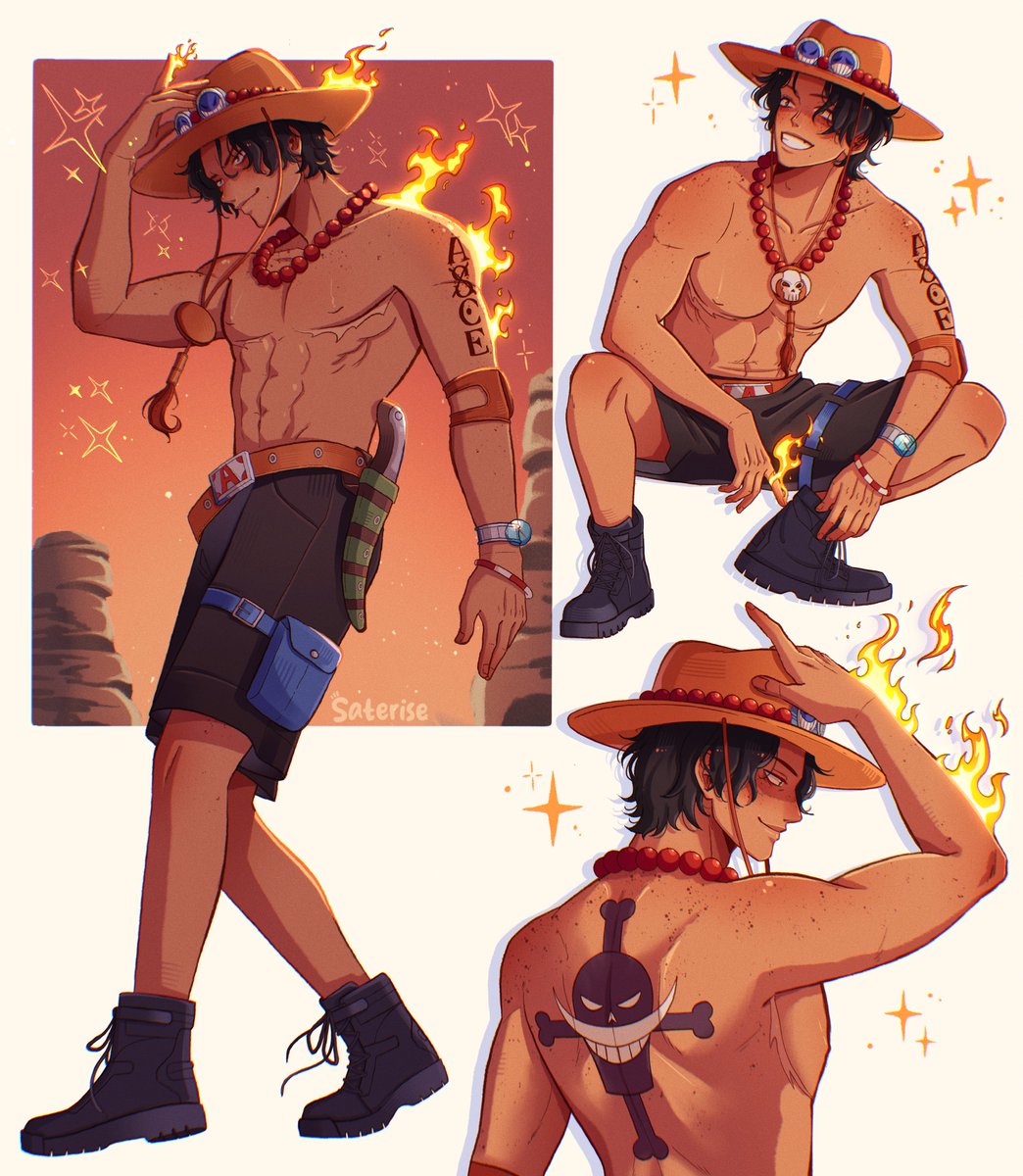 saterise's tweet photo. The boy on fire 🔥 

These poses were referenced from the stage play lol

#ONEPIECE https://t.co/i0cok4oROS