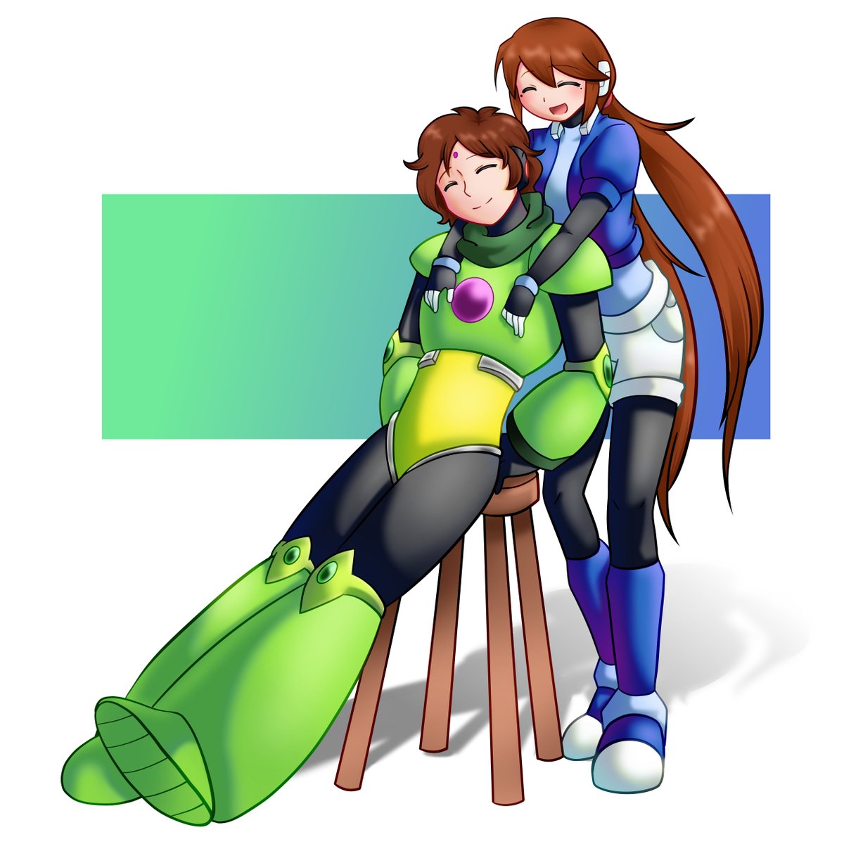 Nermichi's tweet photo. Otro dibujito de Exis y Nathe :D

Pero en la actualidad :3

Exis suele ser la que le lleva el agua o un banco para descansar a Nathe después de un duro entrenamiento jsjsjs

Aprovecho para dejar la referencia del dibujo también :3 https://t.co/IILk9LTBXI