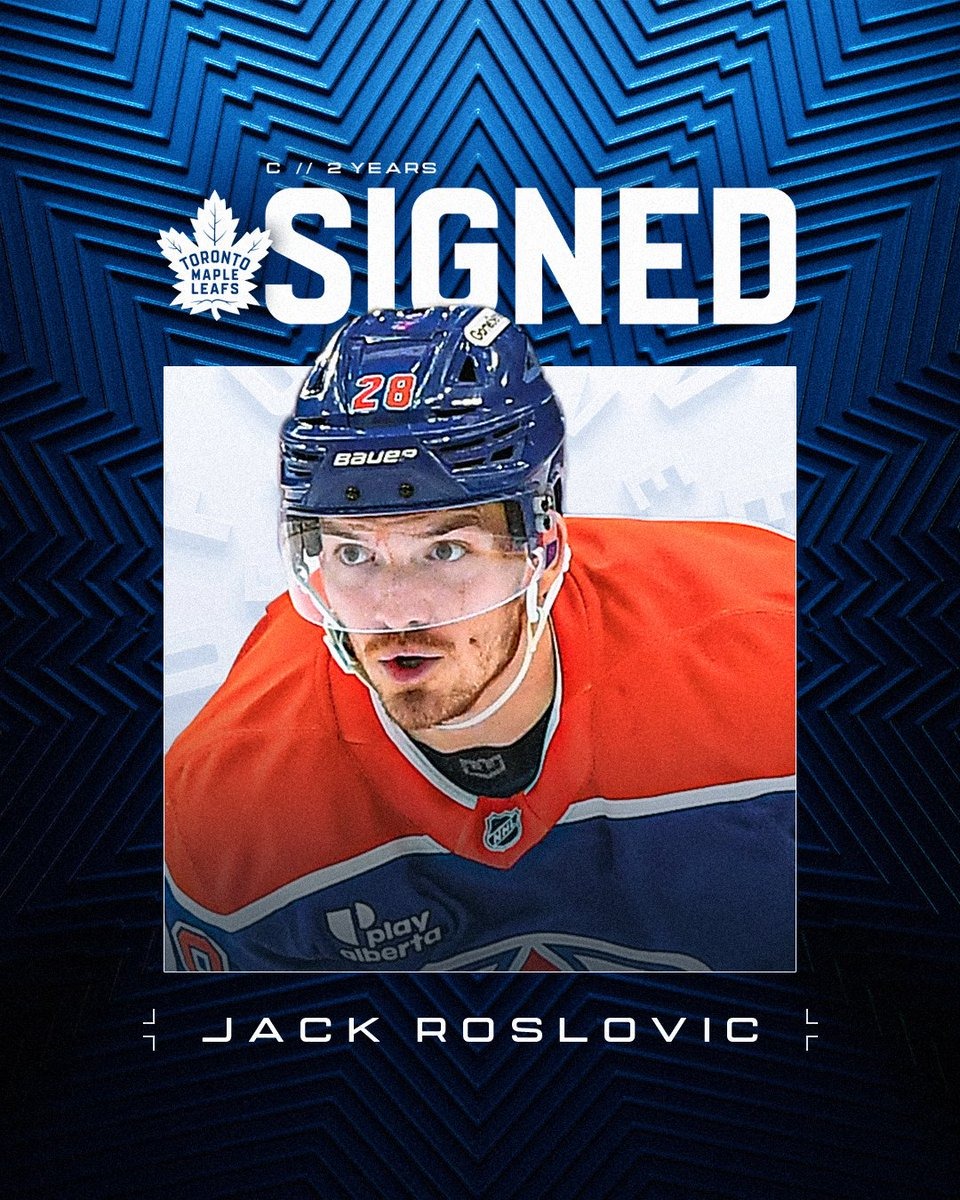 MapleLeafs's tweet photo. 🖊️  We’ve signed forward Jack Roslovic to a two-year contract