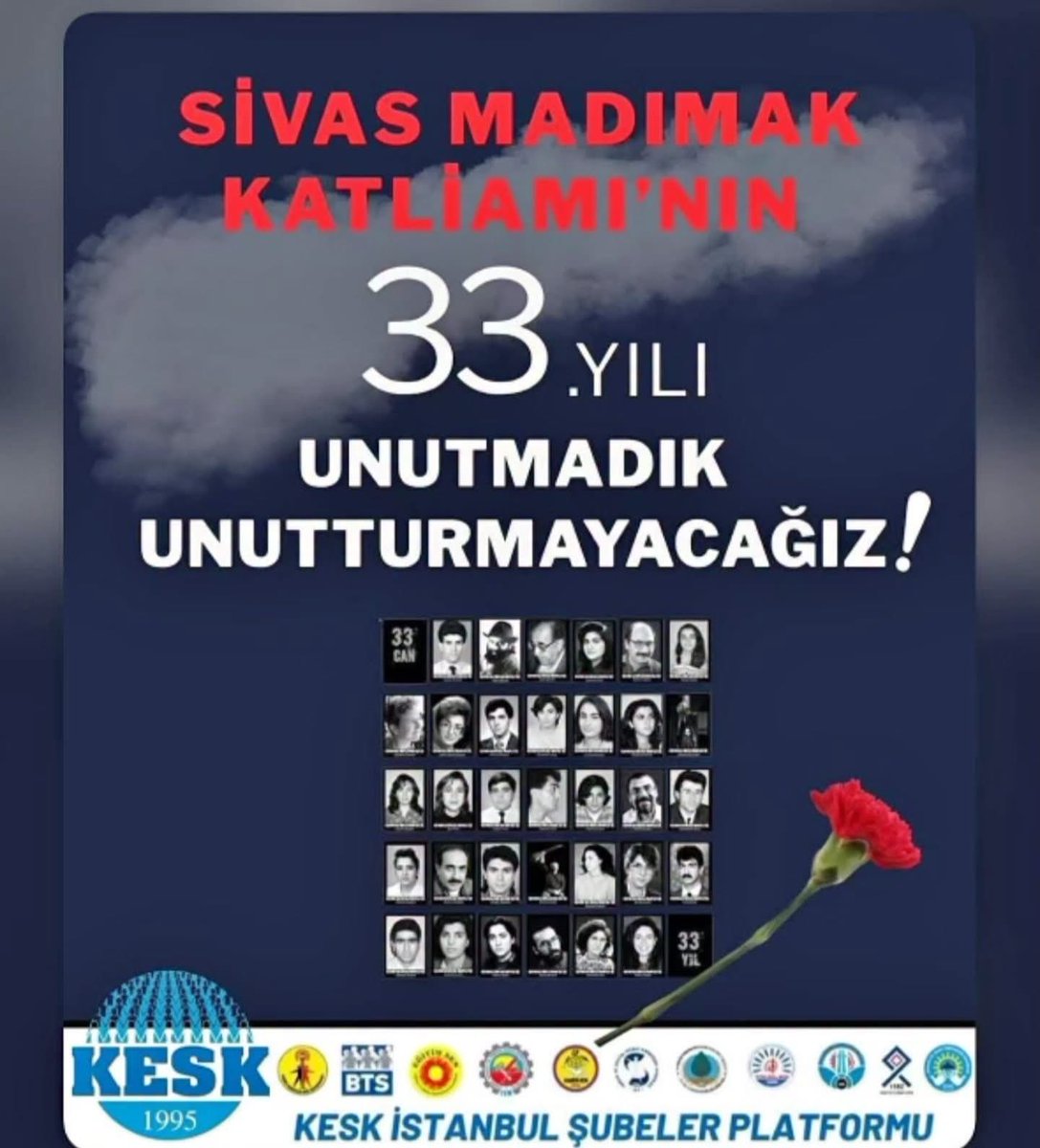 EnginTamerDede1's tweet photo. 2 Temmuz’u unutmuyoruz.
Acının, nefretin ve ayrımcılığın bir daha asla yaşanmaması için; adaletin, barışın, laikliğin ve birlikte yaşama kültürünün değerini hatırlamaya devam edeceğiz.

Unutmadık, unutturmayacağız.

#2Temmuz #Sivas #Madımak #UnutmadıkUnutturmayacağız https://t.co/u3lMQcqt2N