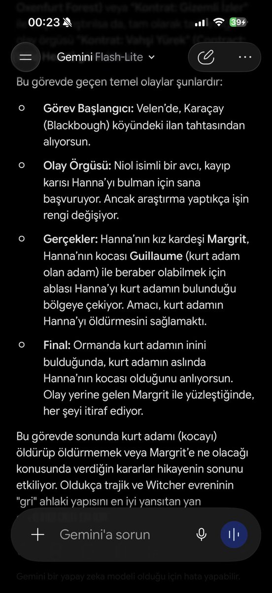 BirTOST2Mart's tweet photo. @cupcakeborne Tam hatırlamak için ai ya sordum. Bu questte vay be demiştim. Dediğin gibi sonuçlar genelde değişmiyor burda ben bıraktım kurt adam kadını ded etsin diye kurt adam da beni ded et dedi pişman oldu https://t.co/AyPuaYWKPp