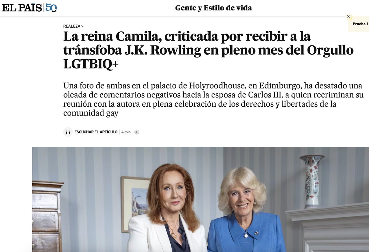 ContraBorrado's tweet photo. Con este titular, indigno, indecente, @el_pais  de @jmahrens toca fondo.
El descalificativo con el que se señala a JK Rowling es inadmisible en una información. Y es un insulto a las miles de lectoras (y lectores) que, como Rowling, no aceptan que los hombres puedan ser mujeres, ni deban colonizar los espacios o los deportes de las mujeres.
La defensora del lector @Solealal debe recordar a quien corresponda que diferenciar información y opinión es una exigencia ética en periodismo y una garantía para los lectores (Libro de Estilo de El País)