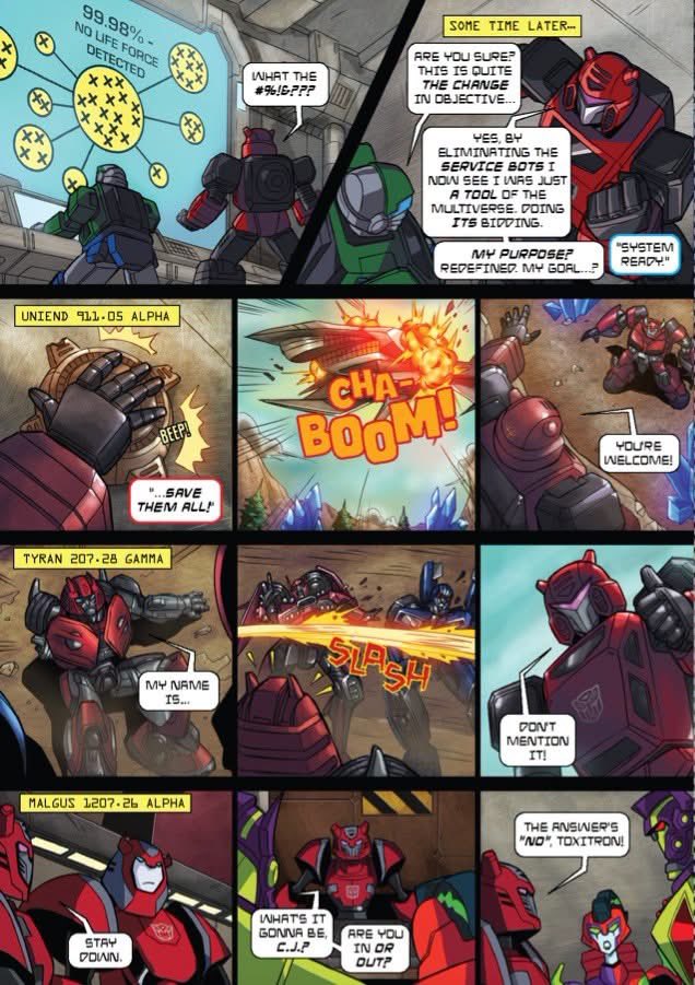 BotCon's tweet photo. It started at BotCon last year. A comic that officially changed the Sunbow Universe forever. Or did it? Check out "A Cliffjumper(s) Tale" right now and then stay tuned for a sneak peak tomorrow in to the fiction accompanying the BotCon 2026 single figure exclusives Ricochet and Avatar Megatron, available now for purchase!

https://t.co/QL1BqCLw8M