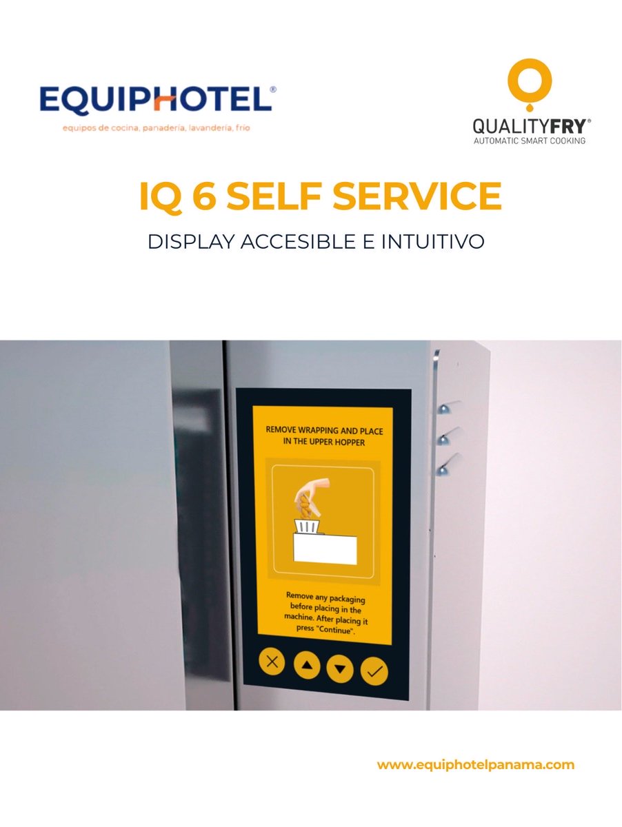 EquiphotelP's tweet photo. ¿Y si tu cocina pudiera atender sola? 🍟
Con la iQ 6 Self Service, tus clientes disfrutan de una experiencia de autoservicio rápida, segura y sin humos. Menos costes operativos, más eficiencia y una nueva forma de vender. #qualityfry #equiphotelpanama💙 https://t.co/p5051wCVhV