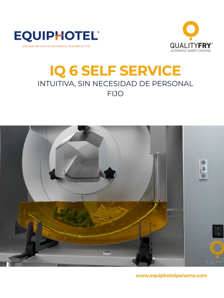 EquiphotelP's tweet photo. ¿Y si tu cocina pudiera atender sola? 🍟
Con la iQ 6 Self Service, tus clientes disfrutan de una experiencia de autoservicio rápida, segura y sin humos. Menos costes operativos, más eficiencia y una nueva forma de vender. #qualityfry #equiphotelpanama💙 https://t.co/p5051wCVhV