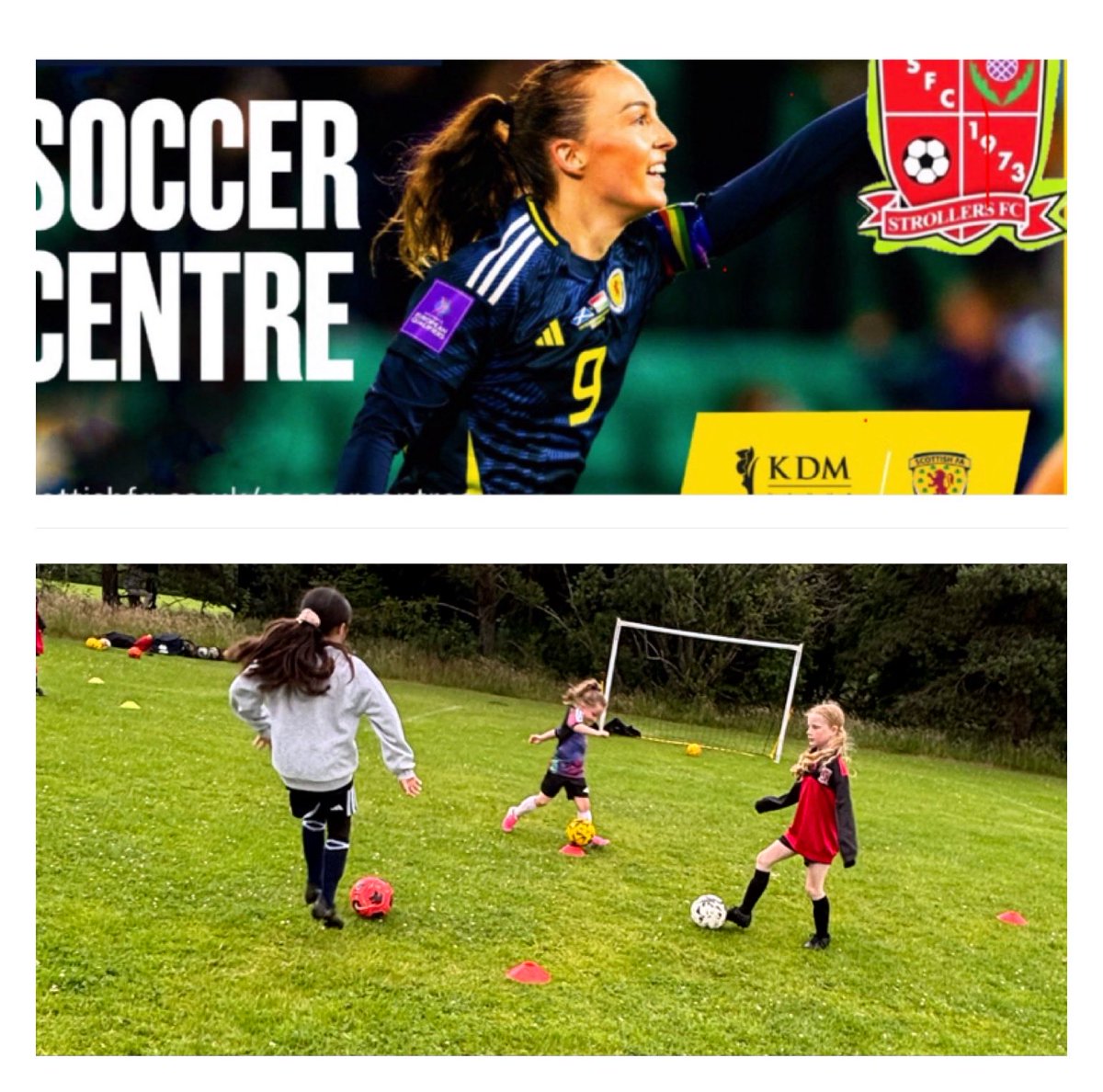 Strollers1973's tweet photo. Today’s KDM soccer centre had reduced numbers with the start of the holidays and guess what RAIN ☔️ but 8 girls worked on passing and receiving the ball and being aware of surroundings. 
Rain won’t stop us ⚽️
@TheKDMGroup  @scottishfaeast 
@FifeHSCP @kcfsportcouncil @FifeCouncil https://t.co/CI8449r6x0