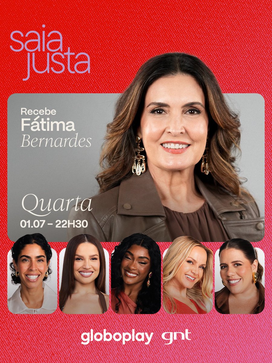 acessojuliette's tweet photo. O papo de hoje promete! ❤️

Fátima Bernardes, é a convidada desta semana do #SaiaJusta para uma conversa imperdível! @fbbreal 

É HOJE, às 22h30, no @canalgnt. https://t.co/jBF7pOdl7H