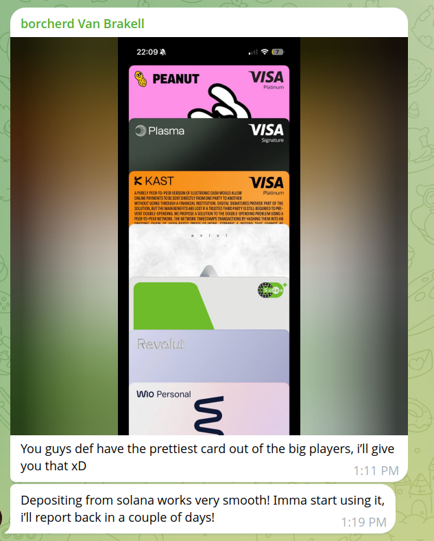 joinpeanut's tweet photo. "you guys def have the prettiest card"

be like @borcherd . Get the pink card. https://t.co/773OpadI9H