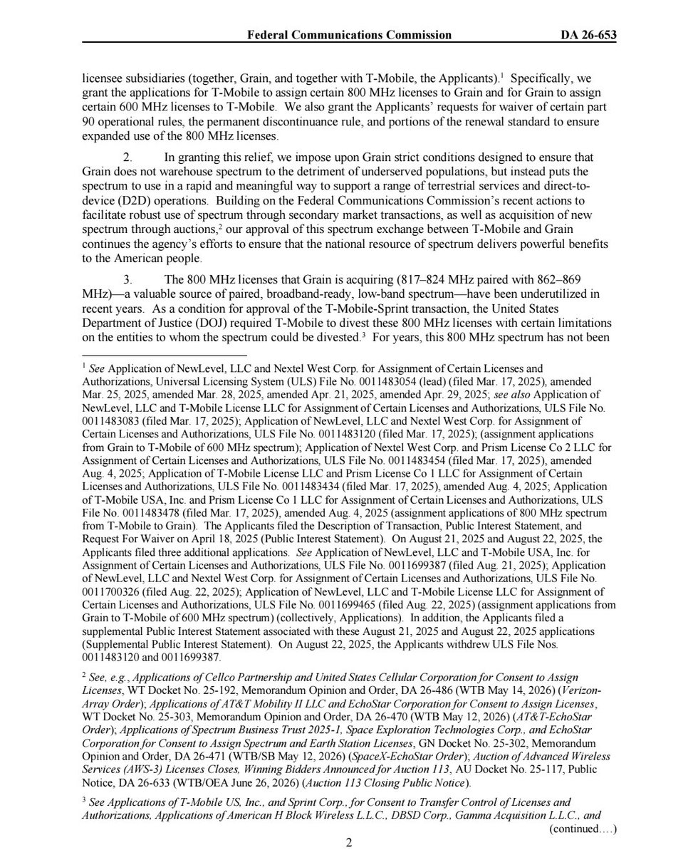 ASTS_Investors's tweet photo. GRAIN SPECTRUM APPROVAL 🤝

The FCC has just approved the 800MHz spectrum.

This isn't just a spectrum approval.

It's one of the clearest regulatory endorsements of D2D we've seen and AST is mentioned in the judgement 👀

TLDR.... BULLISH 🔥

$ASTS

🧵👇 https://t.co/rHlxMidfEi