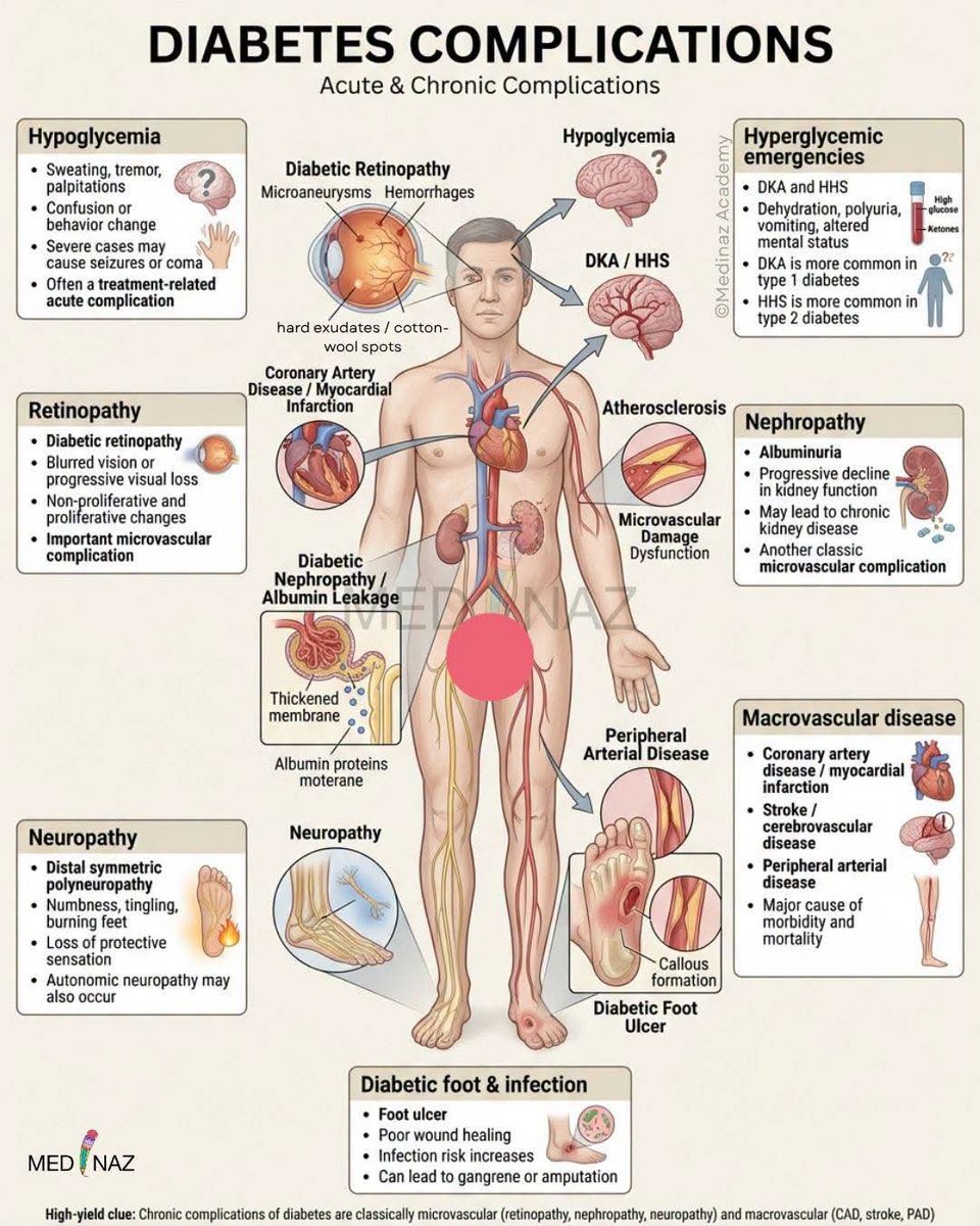FutureRN_2028's tweet photo. Complications of Diabetes https://t.co/cPXt0wiMbc