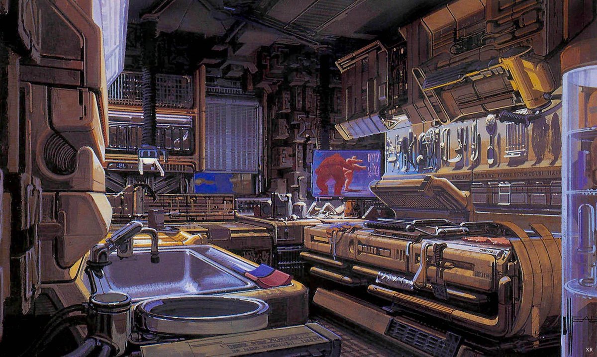 RetroReminiscer's tweet photo. More original concept artwork created by Syd Mead for the 1982 film, BLADE RUNNER. https://t.co/MMfv5J5gGw