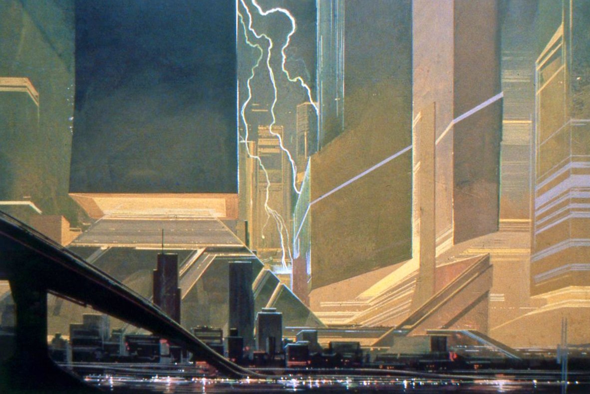 RetroReminiscer's tweet photo. More original concept artwork created by Syd Mead for the 1982 film, BLADE RUNNER. https://t.co/MMfv5J5gGw