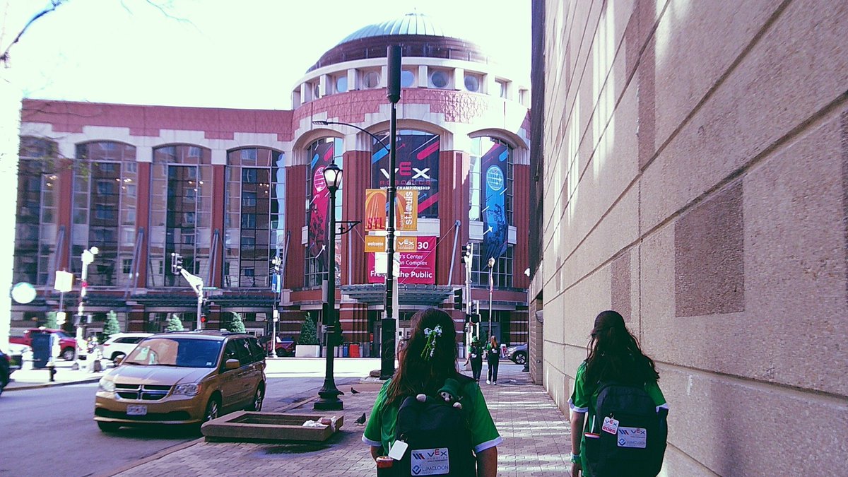 VEXRobotics's tweet photo. At #VEXWorlds, VEX IQ Robotics Competition Team 64443S The SHS Phoenix from Tullamore, Ireland brought the spirit! 😤 As part of our VEX Point Program, they used a retro camera to show us their unique point-of-view as they competed and explored St. Louis! 💚🤍🧡 https://t.co/YbDt332QwT