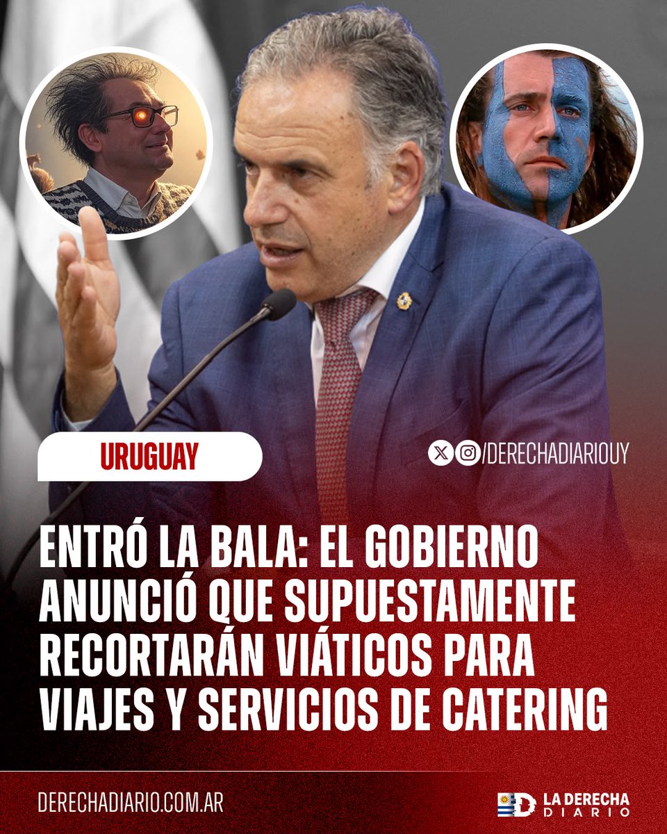 DerechaDiarioUY's tweet photo. 🇺🇾 | ENTRÓ LA BALA: Gracias al impecable trabajo de investigación de Martín Fitzek, PhD en Lógica y la amplificación de La Derecha Diario, único medio que cubrió ese despilfarro, el gobierno de Orsi anunció que piensan "recortar" los gastos en catering. https://t.co/G1Gi0RpoII