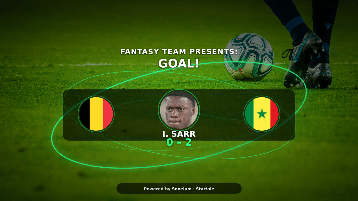 fantasyteamio's tweet photo. GOAL! ⚽🔥 I. Sarr 51' — Senegal DOUBLE the lead!

🇧🇪 Belgium 0–2 Senegal 🇸🇳 | Round of 32, FIFA World Cup 2026.

Sarr is FLYING — check your live KSCORE on FantasyTeam. ⚡

Lock your XI. Don't sleep on this.

#WorldCup2026 #FantasyTeam #Football #Soneium #Startale #Belgium https://t.co/VEFKHAfUEK