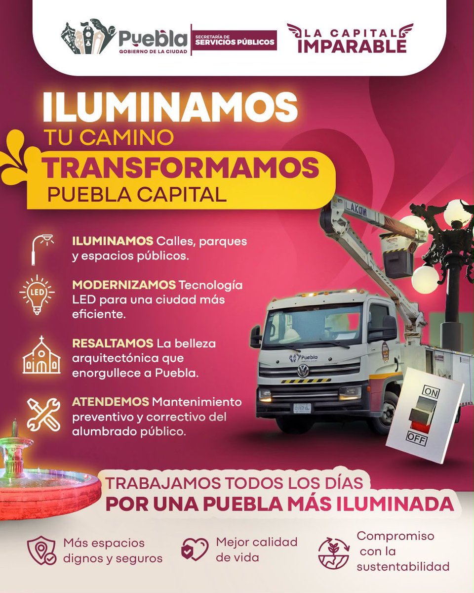 pepechedrauimx's tweet photo. ¡Llevamos más luz a cada rincón de nuestra Capital! 💡

Con más de 34 mil nuevas luminarias de #PueblaBrilla, transformamos nuestras calles, colonias, así como espacios públicos en lugares más iluminados y seguros para las familias. 🧑‍🧑‍🧒‍🧒💡 https://t.co/J9t80VRWfY