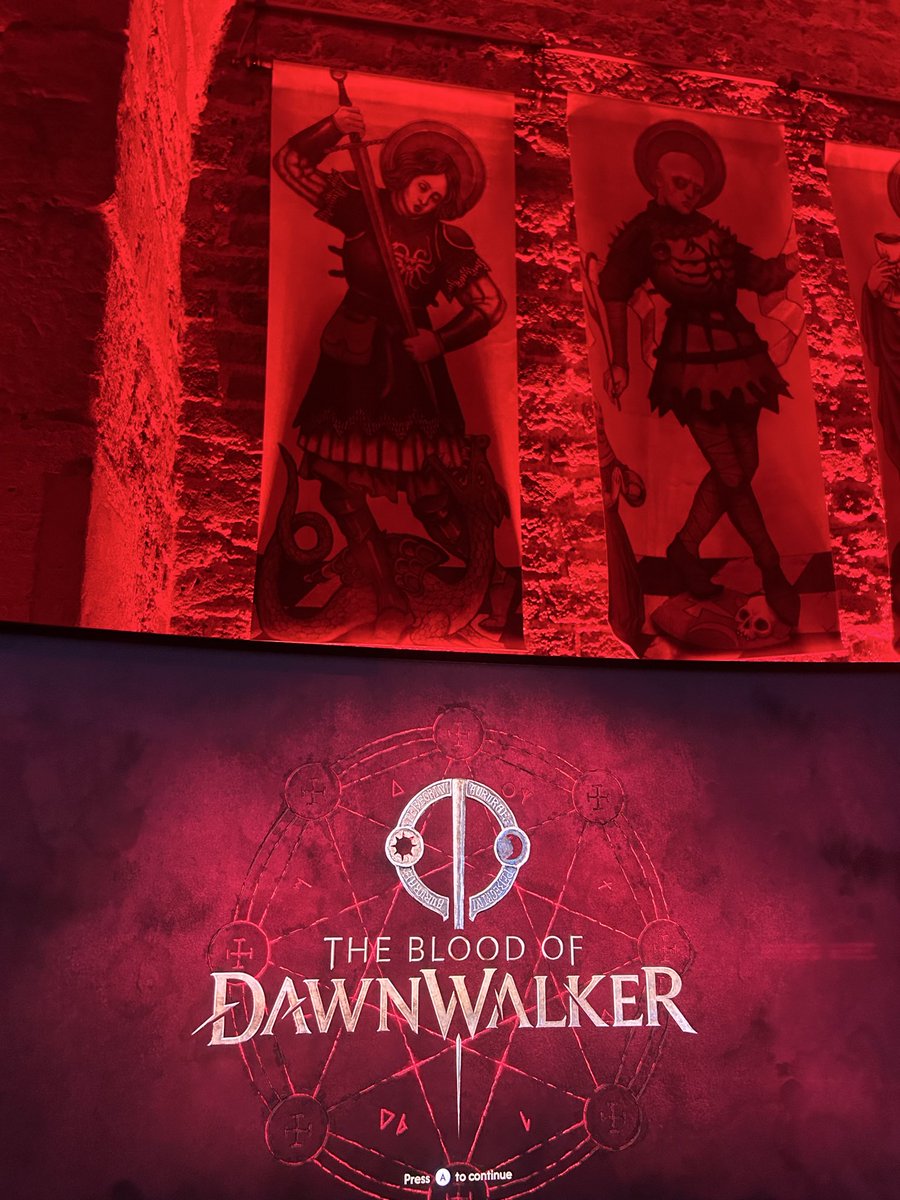 WitcherGeorgeB's tweet photo. I had a great time today at The Blood of Dawnwalker preview event. I can’t share any information for now but here are a few photos, including one of me with @KonradTomasz_RW CEO of Rebel Wolves, game director of The Blood of Dawnwalker and previously The Witcher 3. A great guy! https://t.co/dNCw6nveMg