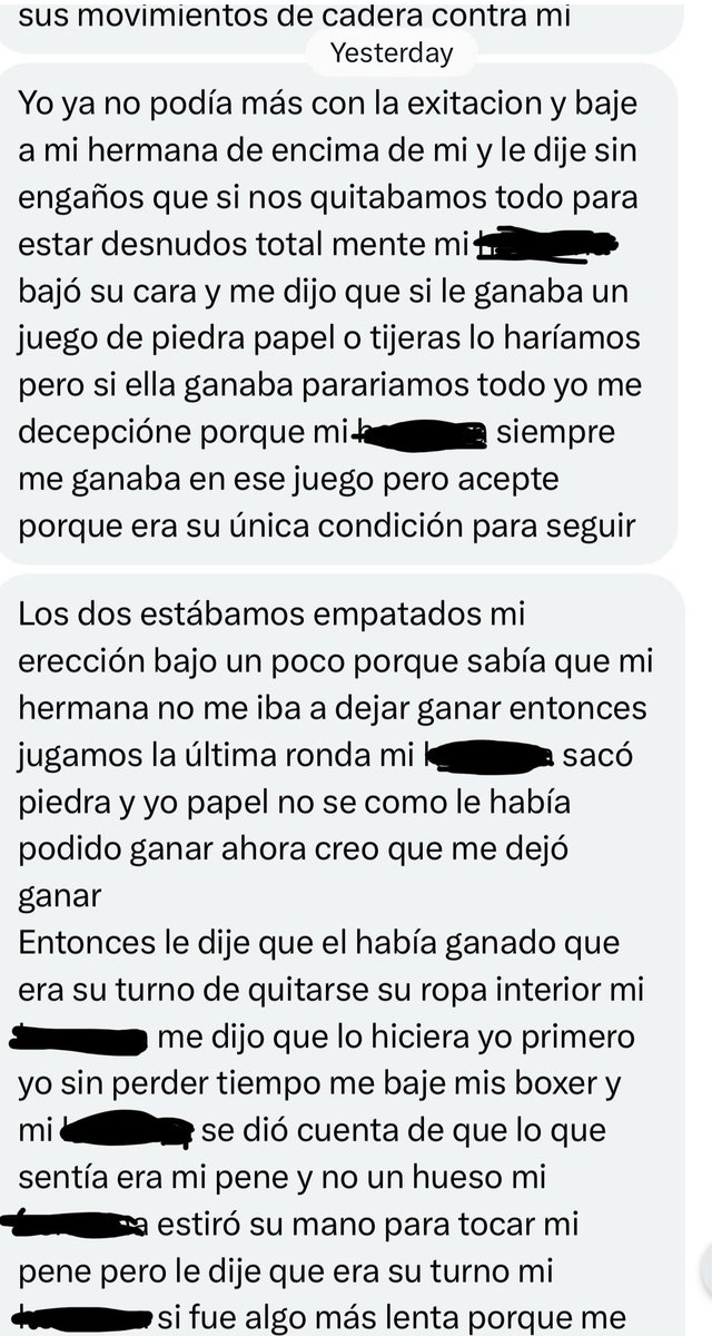 Relatos_col's tweet photo. Relato real anónimo 👻

Título: Todo empezó como un juego y terminó real

Parte 2/2 

📥 DM abierto para confesiones. 
#Relatos #Confesiones #HistoriasReales #Parejas #Fantasías #XStory #colombia https://t.co/NfPH6l7oBB