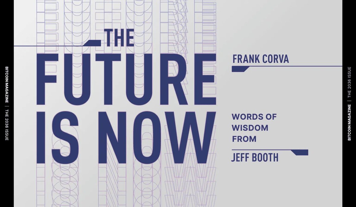 thebtcmag's tweet photo. The Future Is Now, Words of Wisdom from Jeff Booth 🟠

From The 2036 Issue: An interview with Jeff Booth on where Bitcoin is going over the next decade, by @frankcorva 

Read now 👉 https://t.co/RrQzXExSe7 https://t.co/jcOdo92fyv