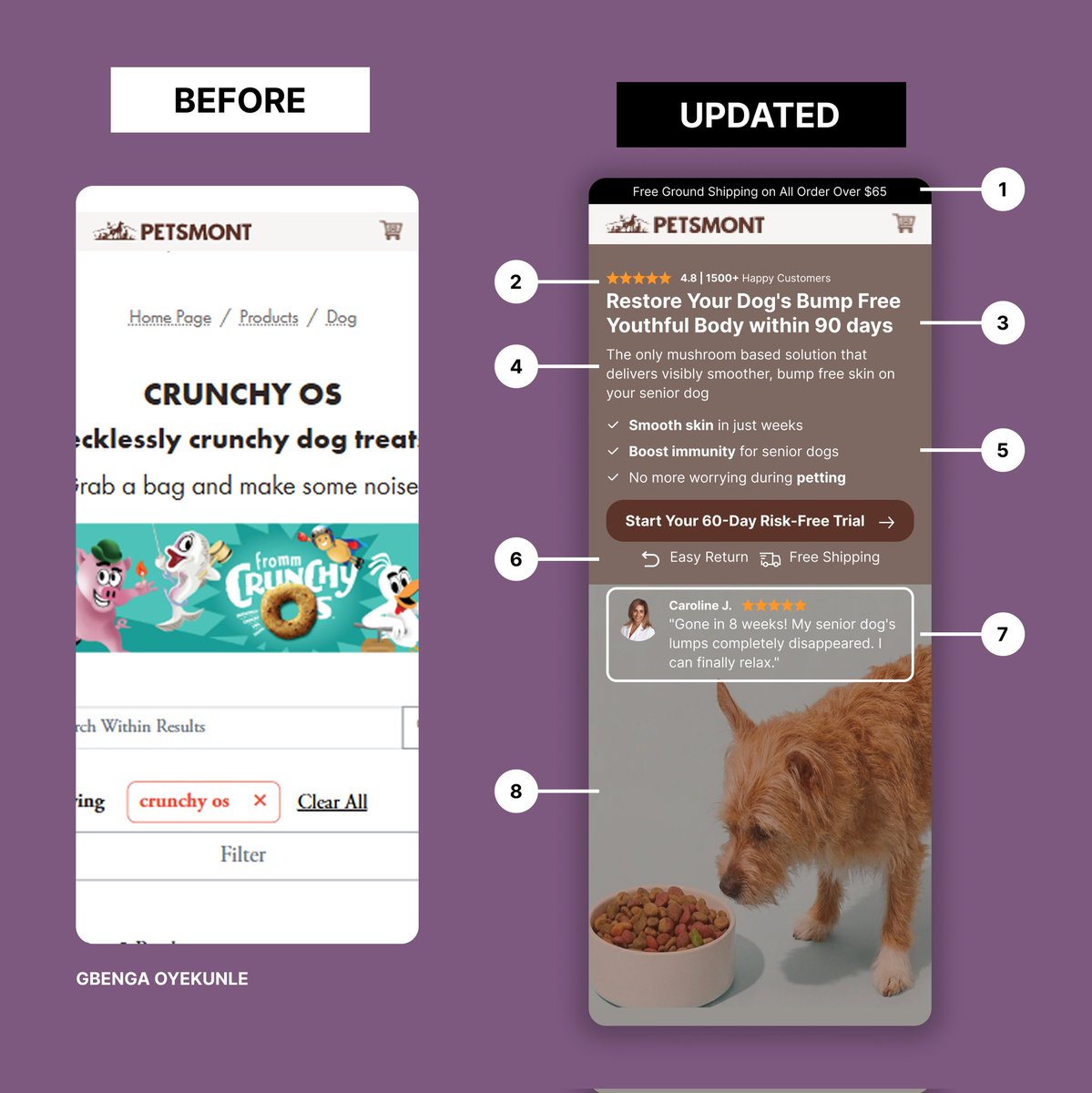 oyega001's tweet photo. BEFORE
1. Not mobile responsive
2. No clear value proposition
3. No benefit
AFTER:
1. Mobile responsive
2. Clear value proposition above the fold
3. Scannable benefit stack
#UIUX #ConversionRate #FigmaDesign #ProductDesign #Shopify https://t.co/EDPlpHufV2