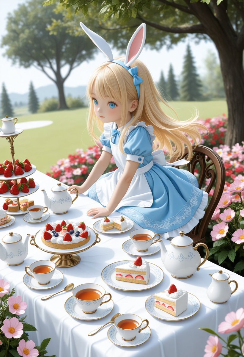 aliceDollMix's tweet photo. Forgotten Doll in Wonderland

お茶の時間は、
いつだって少しだけ不思議だった。

甘い苺の香りの向こうで、
物語が静かに動き出す。

#AIart #Alice https://t.co/8UzMpPNAkq
