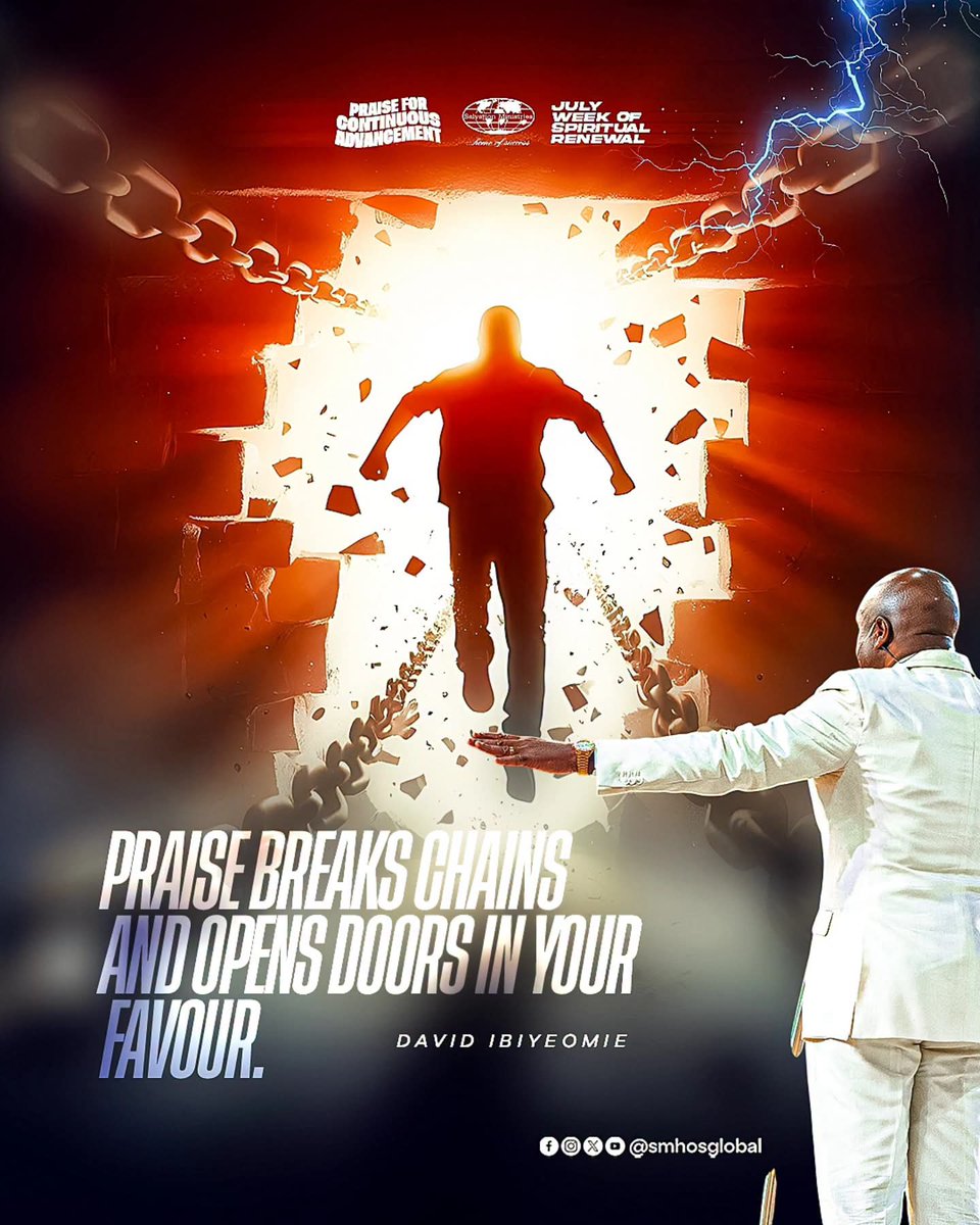 smhosglobal's tweet photo. Praise breaks chains and opens doors in your favour.
#SMHOS #JULYWOSR #HealingSchool https://t.co/S7ccLtU6qH