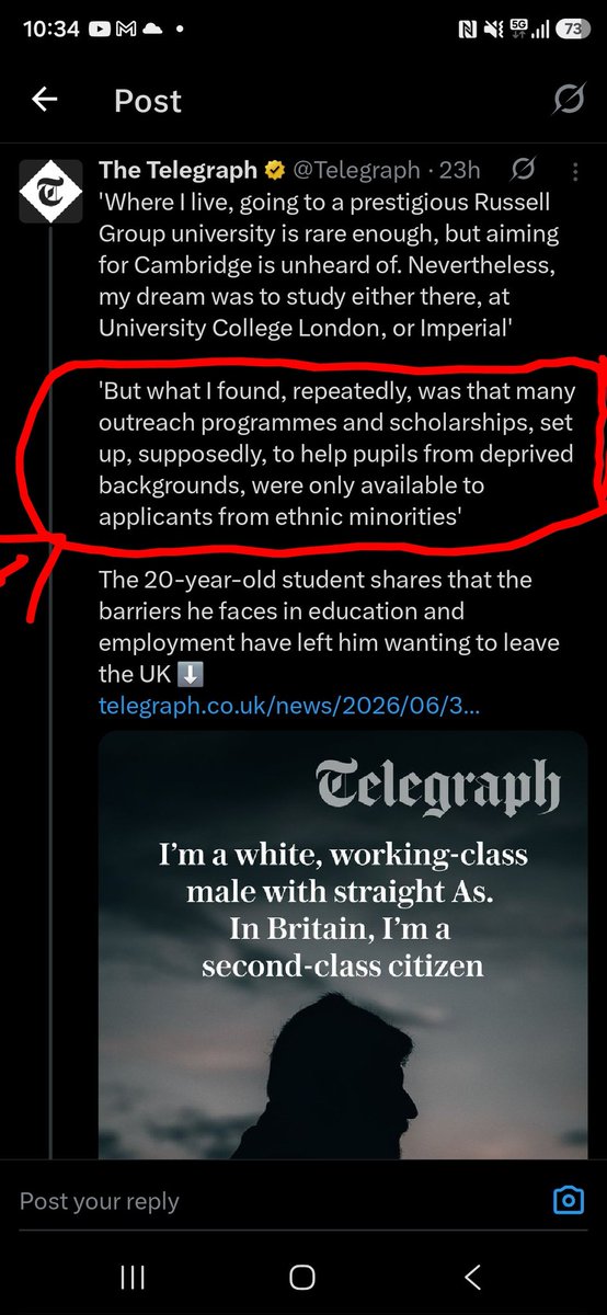 stonedwarrior's tweet photo. @one_shot129 @Telegraph You still aren't reading correctly. You are somewhere else in your head. The post has to do with scholarships and outreach programs. Here I will help you. Read inside the red. https://t.co/ZRaAyiRSLr