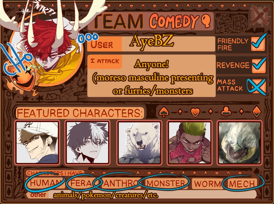 ayebz_moo's tweet photo. It looks like I will only be creating #artfight attacks/defenses during my shift lol help me waste corporate hours. I'm Team Comedy btw bcs i'm a joke- #artfight2026 https://t.co/LPPfXw81Qm