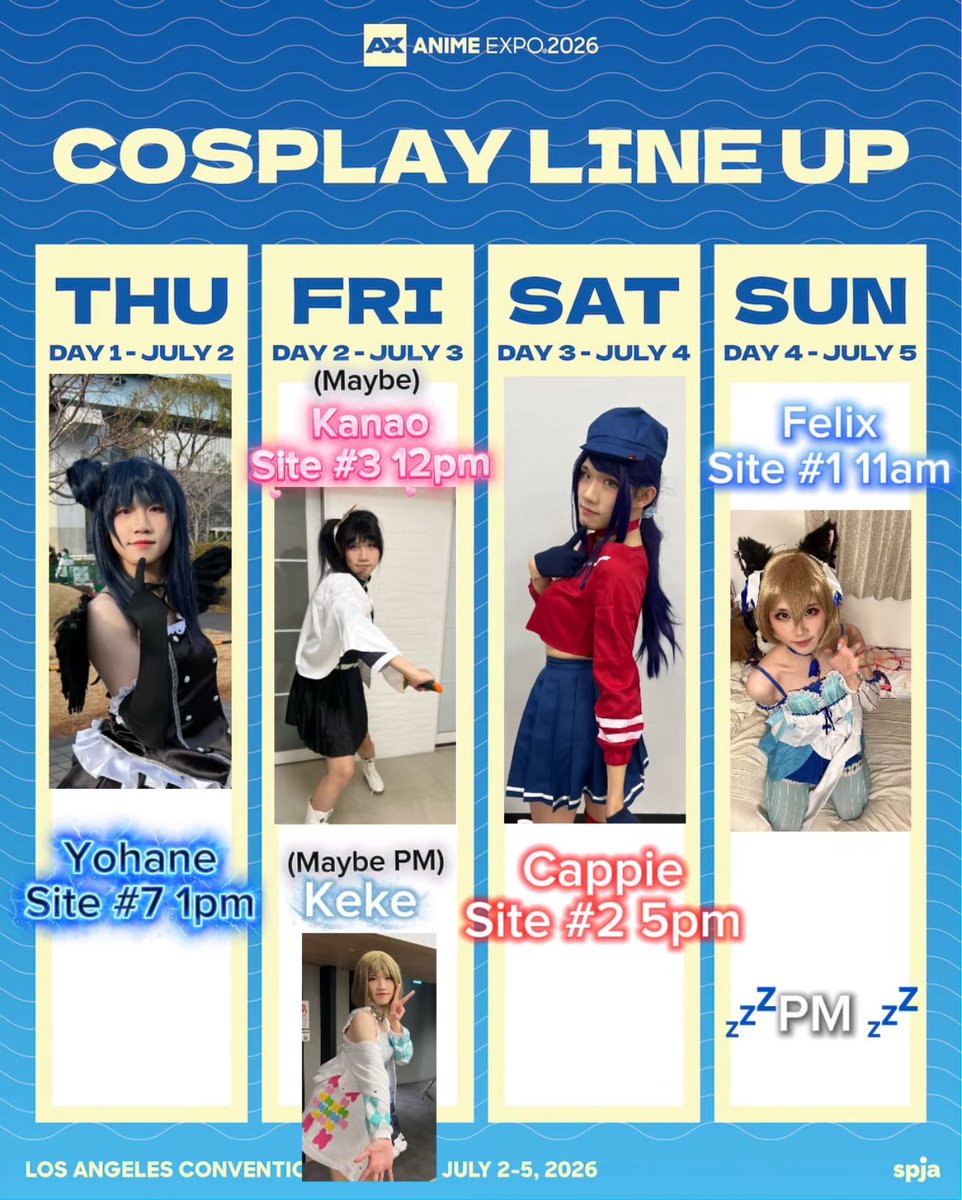 bathingsoap_cos's tweet photo. #AnimeExpo lineup https://t.co/DdyR2YzF7S