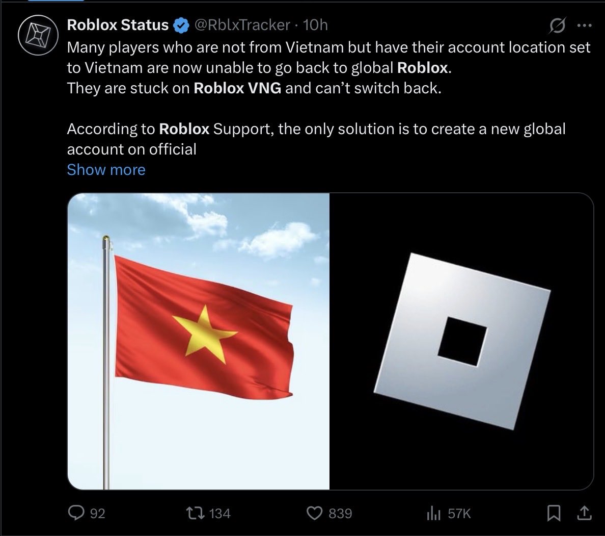 TermuxFanStd's tweet photo. Do you agree that Roblox VNG is crap from a trash bin from a dumpster from a landfill?

Because VNG is 1984. https://t.co/wYn0wE2pj1