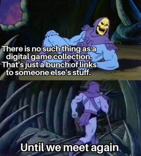 bloob3rry_'s tweet photo. PlayStation abandoning physical discs entirely by next gen???? I guess I will have the time to get through my backlog after all

What a wonderful day to be reminded that the “own nothing &amp; be happy” future is fast approaching 😃 https://t.co/xPI1UfH7qo