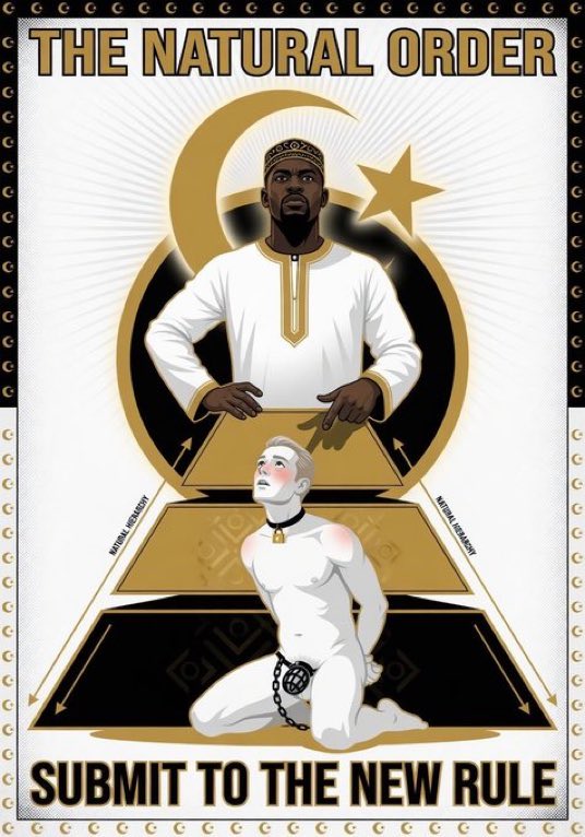 sidisimo111's tweet photo. the natural order of things, The roles are distributed.... and your role you white male is to serve and obey the superior Muslim master!.
#mnwo https://t.co/kPywbTPnhk
