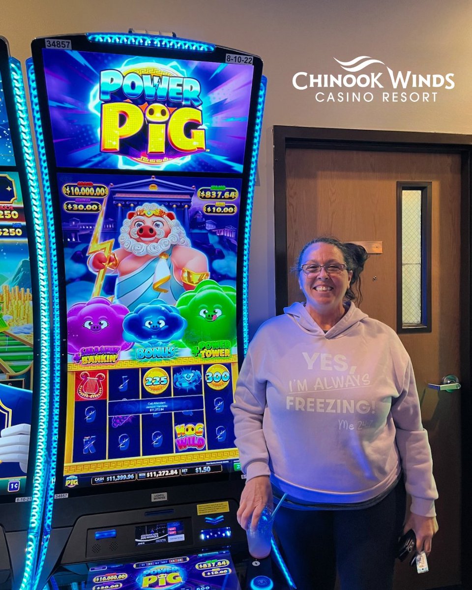 ChinookWinds's tweet photo. Congrats to Kerry for a $11,272.84 win on "Power Pig Progressive!" 🤑🤑🤑 https://t.co/0UiQUPxMLC
