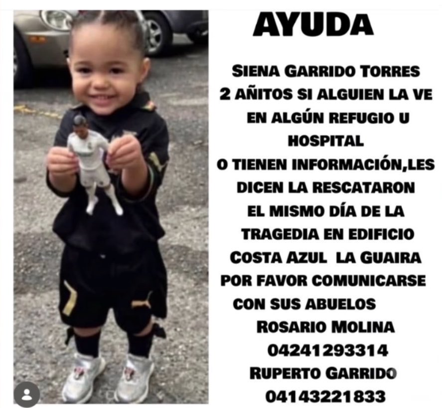 micheeeelle13's tweet photo. IMPORTANTE 🚨SEGUIMOS BUSCANDO A SIENA‼️

FUE RESCATADA Y ESTÁ MUY PEQUEÑA, NO HABLA DEMASIADO, POR ESO HAY QUE INTENTAR IDENTIFICARLA. SUS ABUELITOS LA ESTÁN BUSCANDO POR FAVOR MÁXIMA DIFUSIÓN. ENCONTREMOS A SIENA!!!!! https://t.co/GxmlgSVFgF