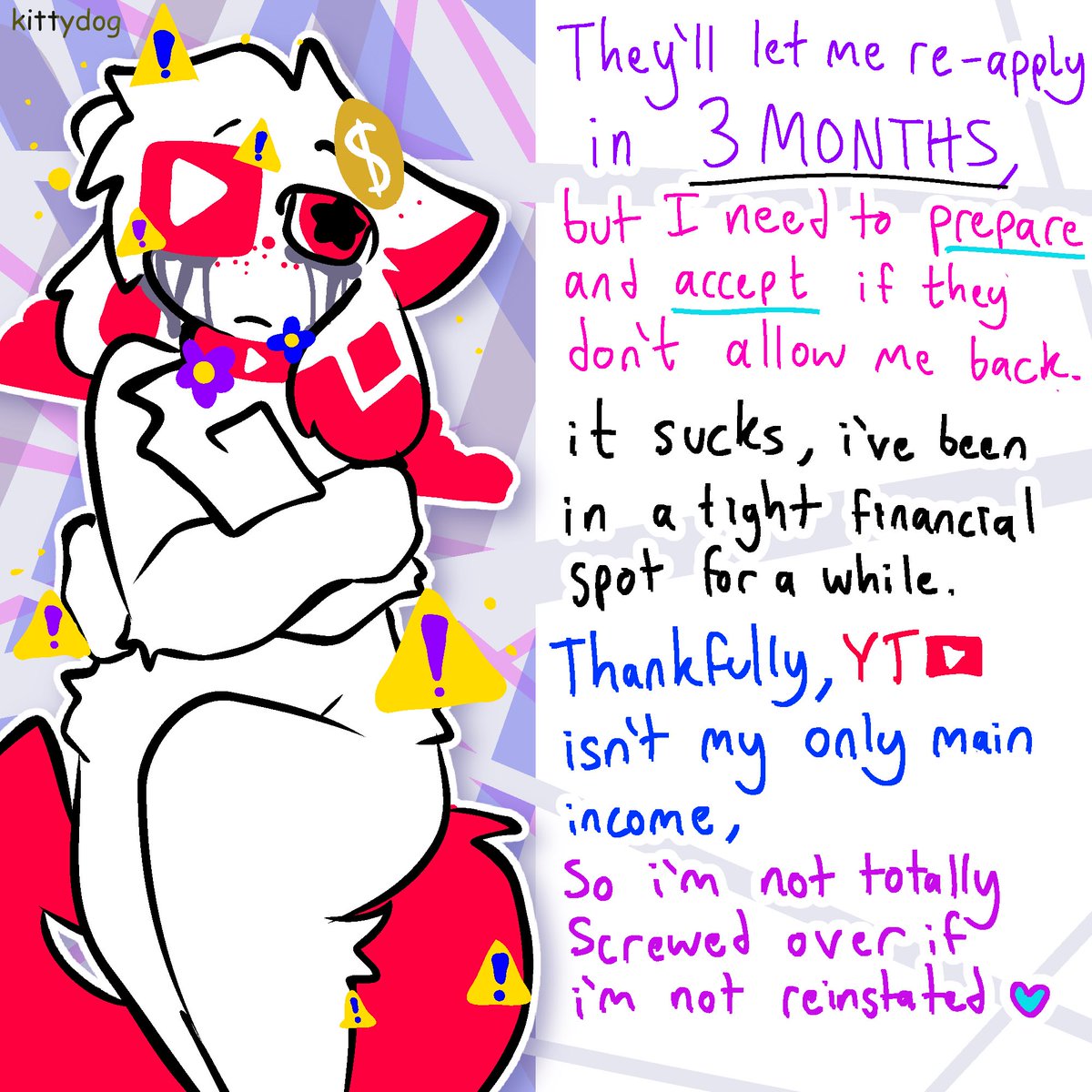 kittydogcrystal's tweet photo. imagine being a. 
being a monetized youtuber for 9 years and then they take it away 😻😻😻😻😻😻😻😻😻 they giveth and they taketh on got on skib fr fr no capppppp (all CAP if u mean CAPitalism!) https://t.co/vYG8nLzbkm