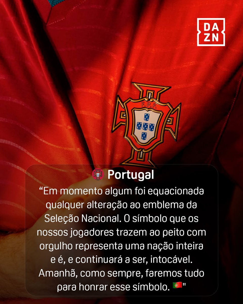 DAZNPortugal's tweet photo. A FPF esclareceu a atualização gráfica de hoje 🗣️
"Nota de Esclarecimento

A Federação Portuguesa de Futebol (FPF) vem por este meio esclarecer que a atualização gráfica divulgada hoje no seu site diz respeito exclusivamente à identidade visual corporativa e empresarial da FPF, no âmbito de um processo de harmonização e coerência gráfica entre as diversas entidades que integram o universo FPF Empresarial."

#DAZNFIFAWC