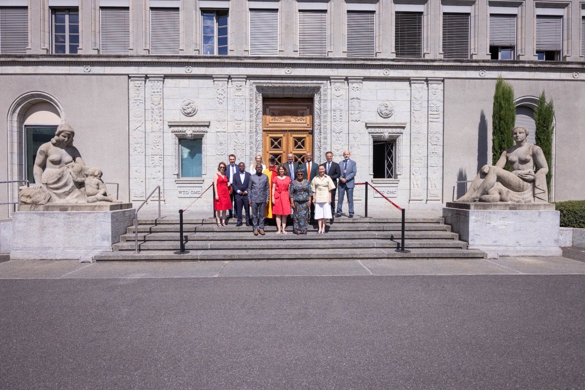 NOIweala's tweet photo. So much going on at the @wto! Today we celebrated the 100 Year Anniversary of our historic building, the Centre William Rappard on the banks of Lake Geneva, named after the renowned Swiss intellectual William Rappard. This building housed the @ilo until it moved in 1975, handing over occupancy to the GATT which later became the WTO. We were grateful to be joined by the ILO DG, @GilbertFHoungbo, the Mayor of Geneva, Christina Kitsos, and Members of the Rappard Family, our General Council Chair, H.E. Amb Clare Kelly and the Chairperson of the Governing Body of ILO, H.E. Amb Matthew Wilson. Thanks also to other dignitaries, DG of UN Genvea, Tatiana Valovaya @UN_Valovaya, ED of @ITCnews, Pamela @CokeHamilton, among others, as well as Ambassadors and staff members who joined to celebrate. The occasion was also marked by a brilliant WTO-ILO joint Centenary Exhibition and the soft launch of our new WTO marketplace.