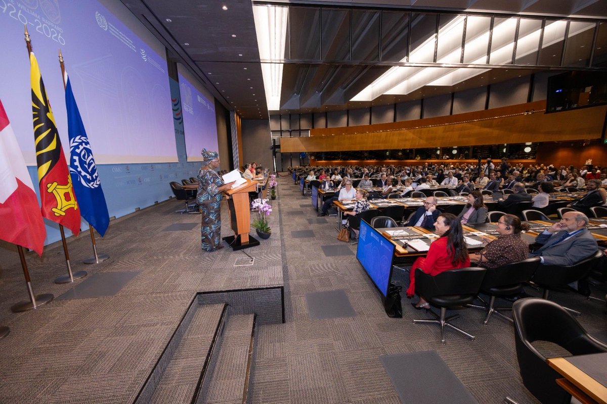 NOIweala's tweet photo. So much going on at the @wto! Today we celebrated the 100 Year Anniversary of our historic building, the Centre William Rappard on the banks of Lake Geneva, named after the renowned Swiss intellectual William Rappard. This building housed the @ilo until it moved in 1975, handing over occupancy to the GATT which later became the WTO. We were grateful to be joined by the ILO DG, @GilbertFHoungbo, the Mayor of Geneva, Christina Kitsos, and Members of the Rappard Family, our General Council Chair, H.E. Amb Clare Kelly and the Chairperson of the Governing Body of ILO, H.E. Amb Matthew Wilson. Thanks also to other dignitaries, DG of UN Genvea, Tatiana Valovaya @UN_Valovaya, ED of @ITCnews, Pamela @CokeHamilton, among others, as well as Ambassadors and staff members who joined to celebrate. The occasion was also marked by a brilliant WTO-ILO joint Centenary Exhibition and the soft launch of our new WTO marketplace.