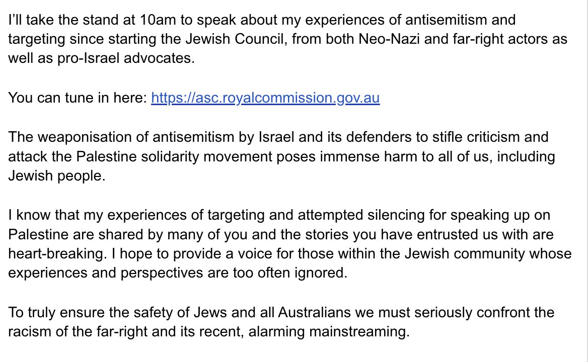 gasugasu1984's tweet photo. Sarah Schwartz from the JCA has been called to give evidence at the RC at 10am today.   Great to see that the RC will hear from a different voices experience 

https://t.co/7k6Aulehxm https://t.co/wV6BnaDwKX