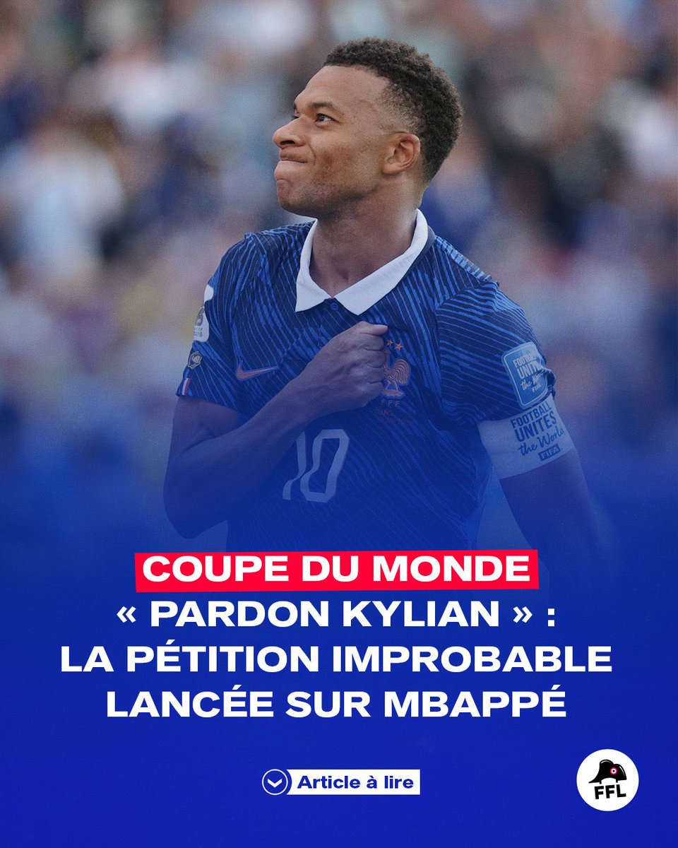 FFLose's tweet photo. Pour certains, la Coupe du monde fait office de révélation.

À tel point que des Français ont décidé de se repentir en demandant pardon à Mbappé.

Promis, nous ne sommes pas à l'initiative de cette pétition.

👉️ https://t.co/njwfytuO7i 🗞️ https://t.co/1U6AeJl7H3