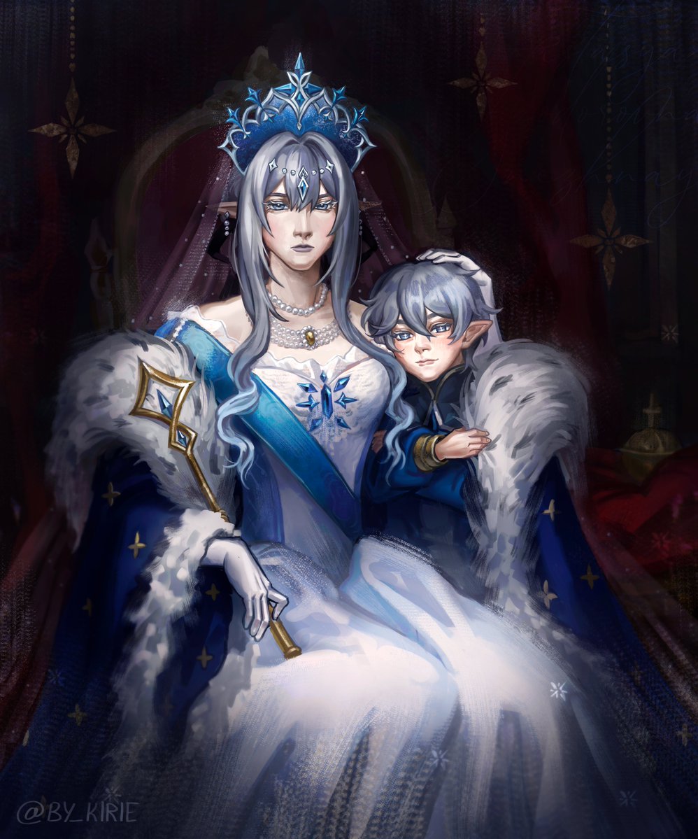 by_kirie's tweet photo. ❄️Her Majesty the Tsaritsa with son❄️
#Anastasya #GenshinImpact https://t.co/IHwfpsQvCH