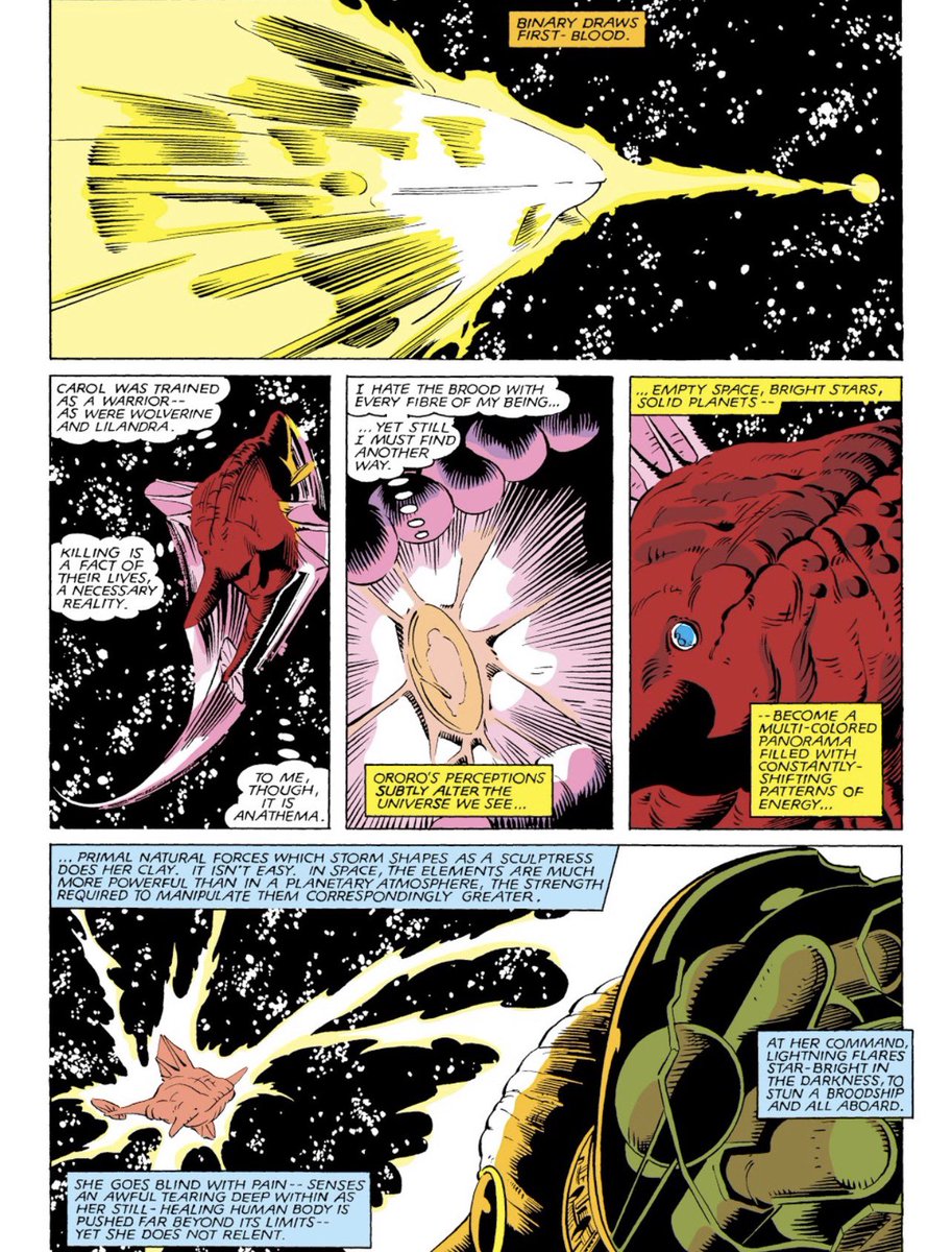 ThewildstormKAS's tweet photo. When ppl realize Storm is an omega level weather manipulator. Which means no upper limit. Storm powers are over the natural forces of the universe &amp; adapt wherever she’s at. Weather is everywhere including the voids of the universe from stars, black holes, etc 
#ororospoilers https://t.co/YG5sb2XtLc