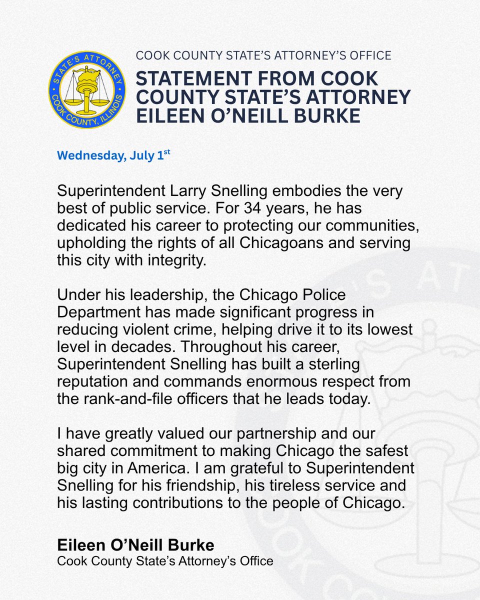 saeileenburke's tweet photo. Superintendent Larry Snelling embodies the very best of public service. 

My full statement on his retirement: https://t.co/ujkJAUn8L7