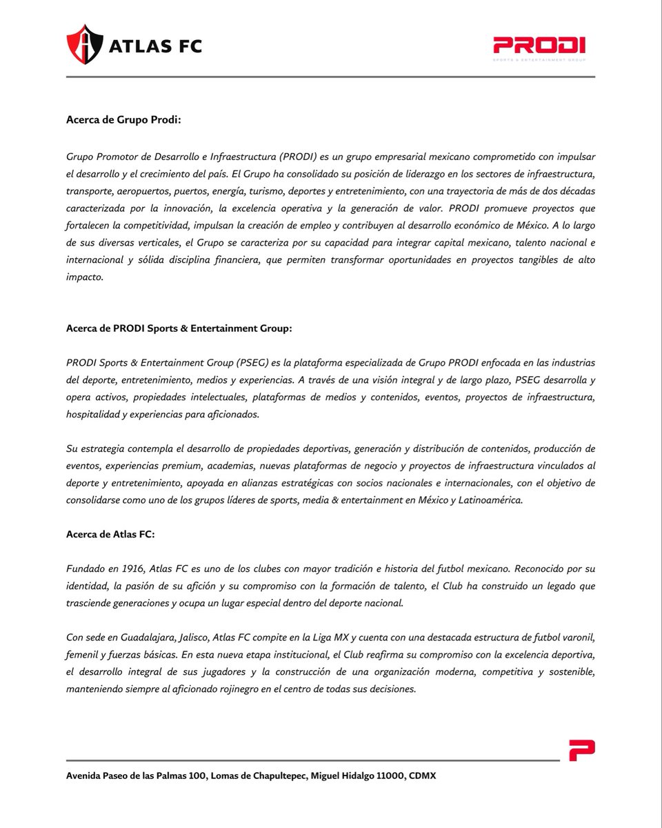 grupoprodimx's tweet photo. Comunicado Oficial. 

#PorLaFiel #AtlasProdi #NuevaÉpoca https://t.co/FVpmGjld4y