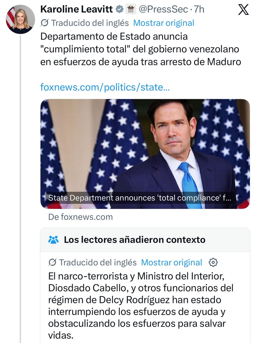 estendenciavzl's tweet photo. "Departamento de Estado de EEUU" es tendencia porque afirmó que ha existido un “cumplimiento total” por parte de las autoridades interinas de Venezuela luego de los terremotos. 

“Hemos visto el cumplimiento total de las autoridades interinas en Venezuela como resultado de la respuesta sin precedentes de los Estados Unidos a estos terremotos mortales”. 

“Cada solicitud que hemos hecho ha sido concedida de inmediato y, a su vez, hemos visto una increíble efusión de apoyo del pueblo venezolano hacia los estadounidenses sobre el terreno”.