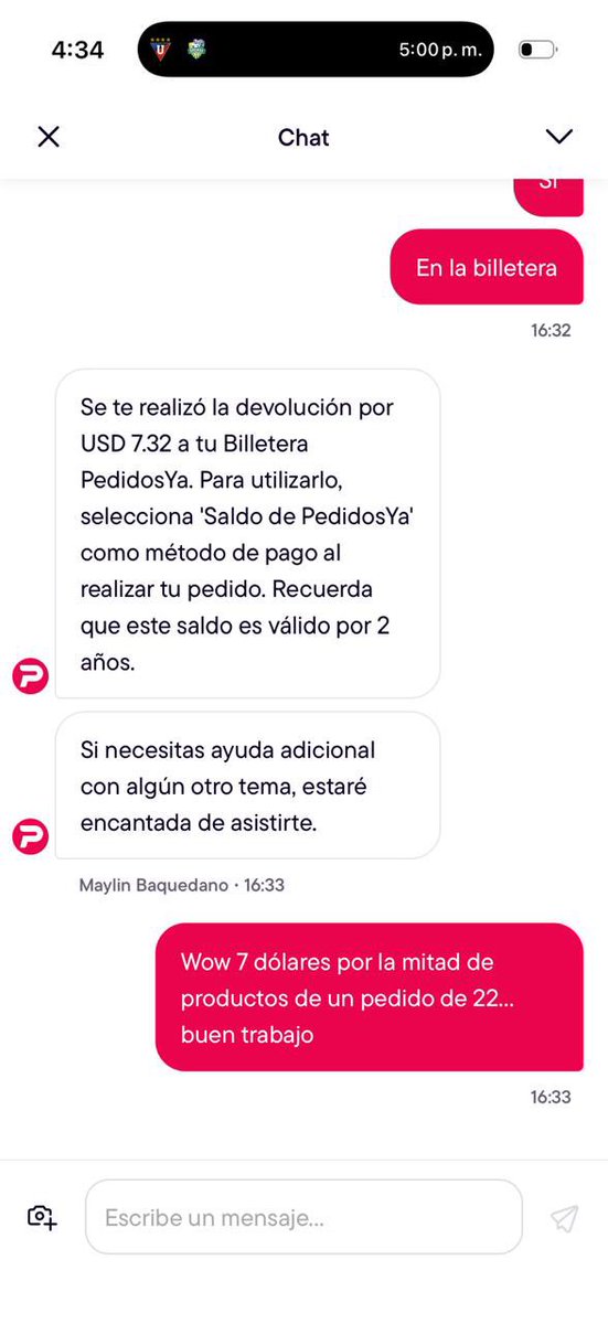 J4mesLT's tweet photo. @pedidosya en serio si me entregan la mitad de un pedido la devolución es 5 dólares menos de la mitad de lo que costó??? Esto en PedidosYaEC y para colmo no me deja poner ningún reclamo adicional con el pedido ni en la app https://t.co/AveVIzzvwO