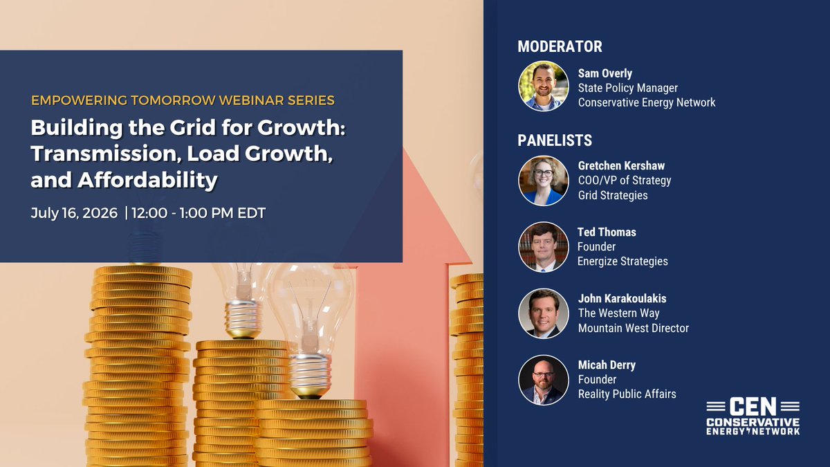 ConsEnergyNet's tweet photo. Data centers, advanced manufacturing, and rising electricity demand. What will it take to keep the grid reliable and energy affordable?

Find out during CEN's next Empowering Tomorrow #webinar. 

📅 July 16 | Register now➡️ https://t.co/Gwh6S3qK17 https://t.co/EVIXnOFaWo