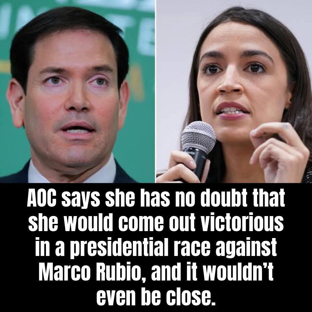 JessicaArt74033's tweet photo. AOC just said she’d beat Marco Rubio in a LANDSLIDE 😂
She claims she’s the ‘smarter, more caring’ candidate.  Reality check: Could she actually win? Drop your vote below 👇 https://t.co/anRNfLl8AL